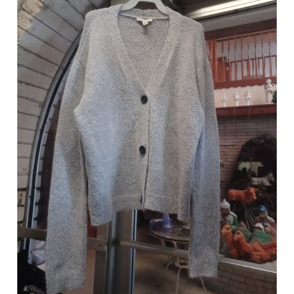 unbranded Sweaters - Women's Cardigan Fuzzy Sweater Medium Gray